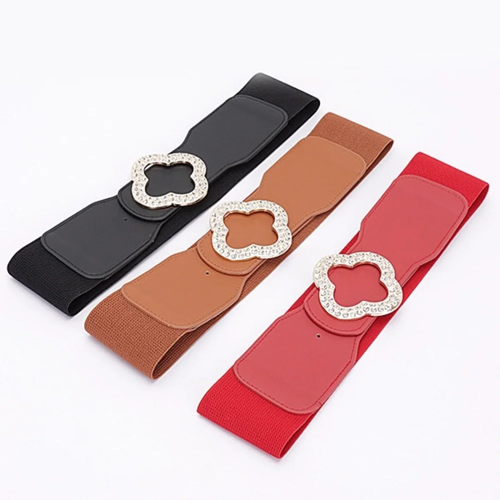 Vegan Leather Elastic Statement Belt